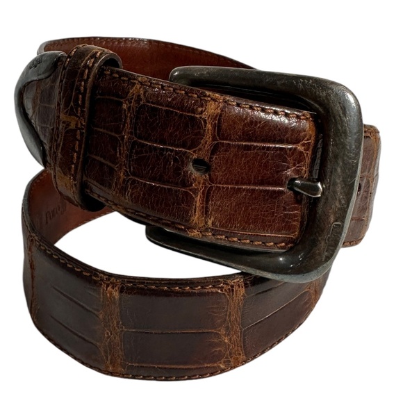 Vintage POLO RALPH LAUREN Brown American Alligator Women's Belt Unisex 28